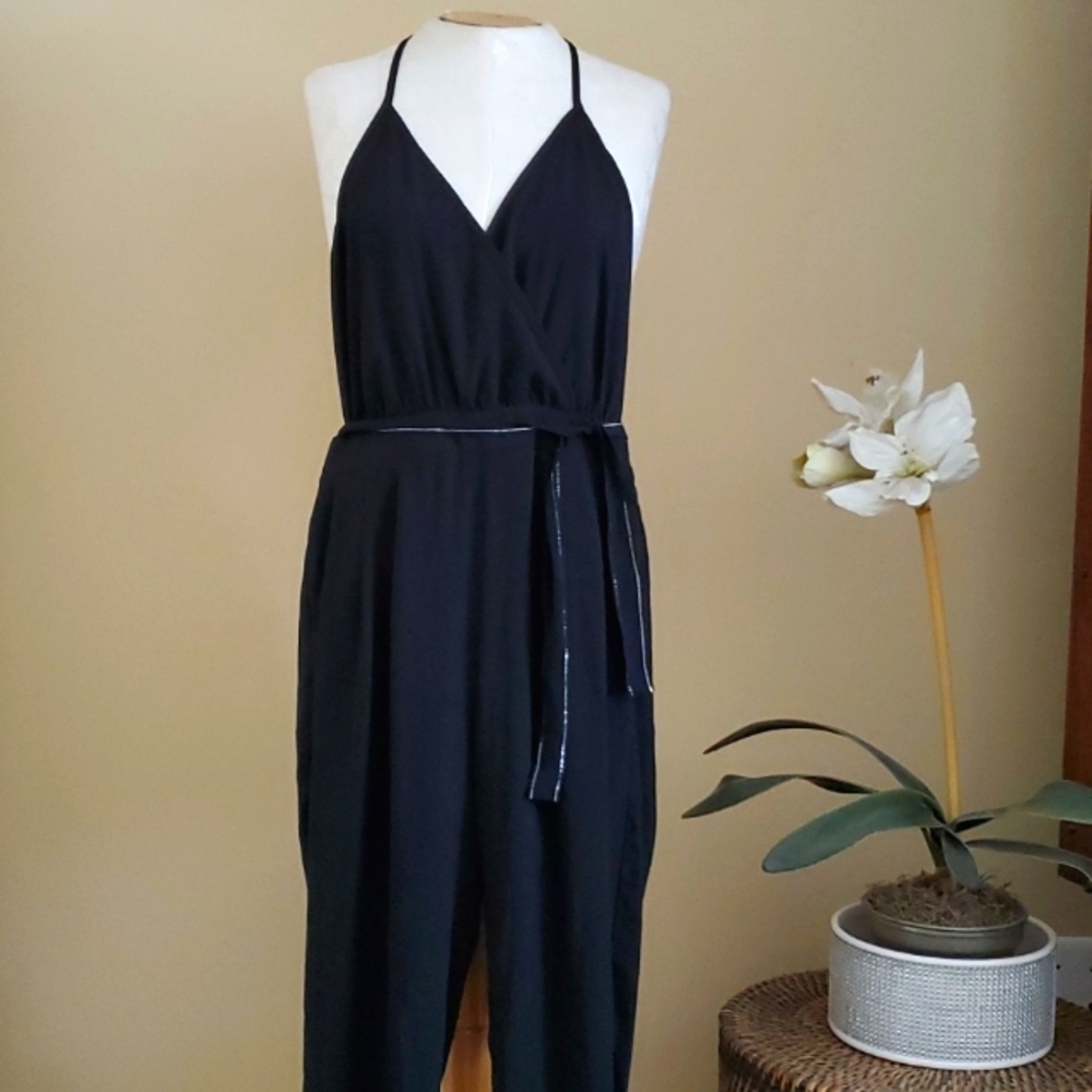 Double Zero Black Pantsuit Romper